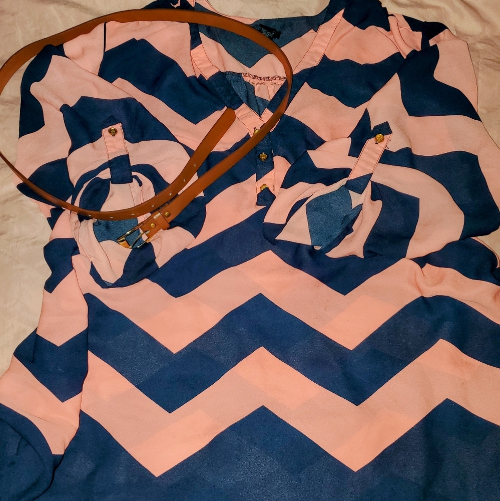 Chevron Shirt with belt